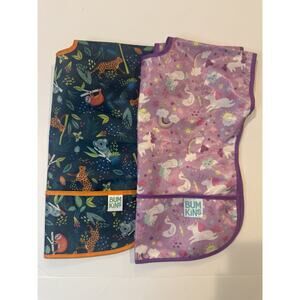Bumkins Sleeved Bib Set 2 Waterproof Toddler Feeding Art Smock